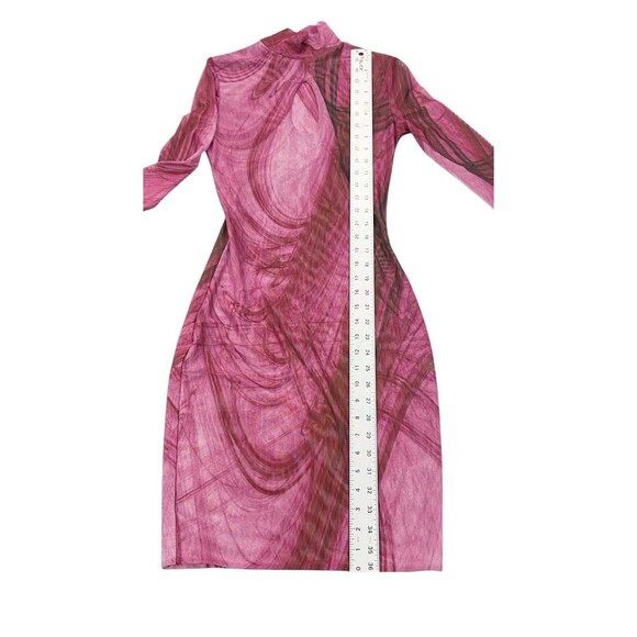 Farai London X REVOLVE Bodycon Sheer Mesh Keyhole Nayla Dress in Fuchsia XS - Picture 8 of 11